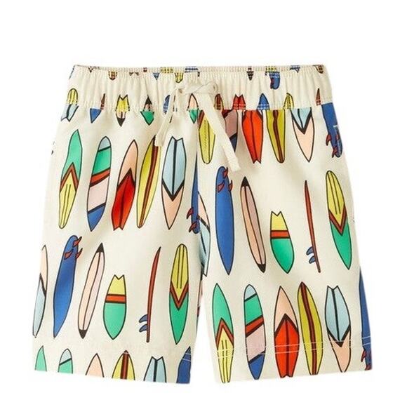 Hanna Andersson Swim Trunks Boys Sz 6/7 120 Hang Ten Mesh Liner Board Short - Picture 1 of 13